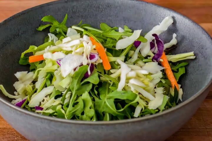 Market greens with shaved vegetables