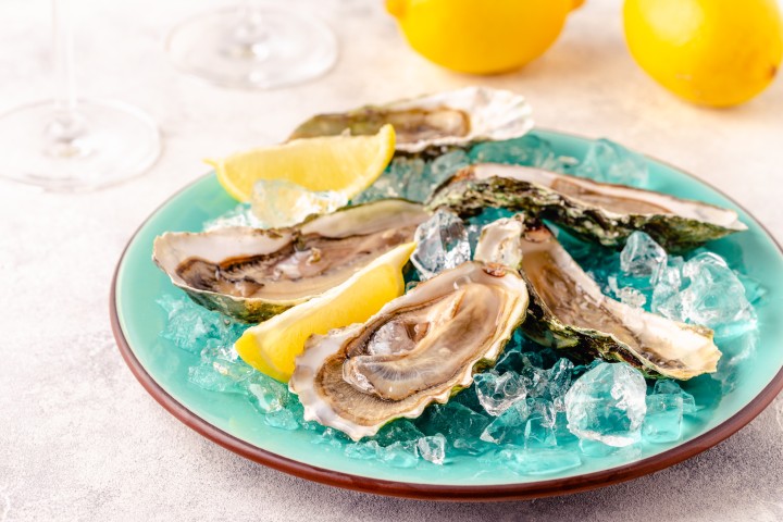 Oysters on the half shell with mignonette